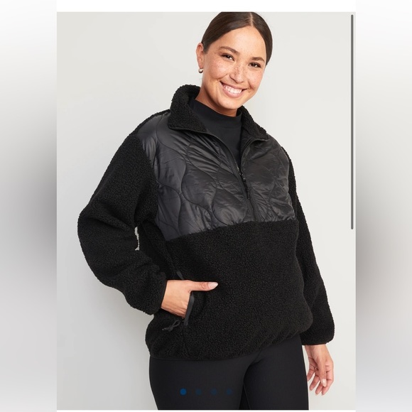 Old Navy Womens Maternity Coat Hoodie Hybrid Jacket Medium Half Zip - Picture 1 of 5